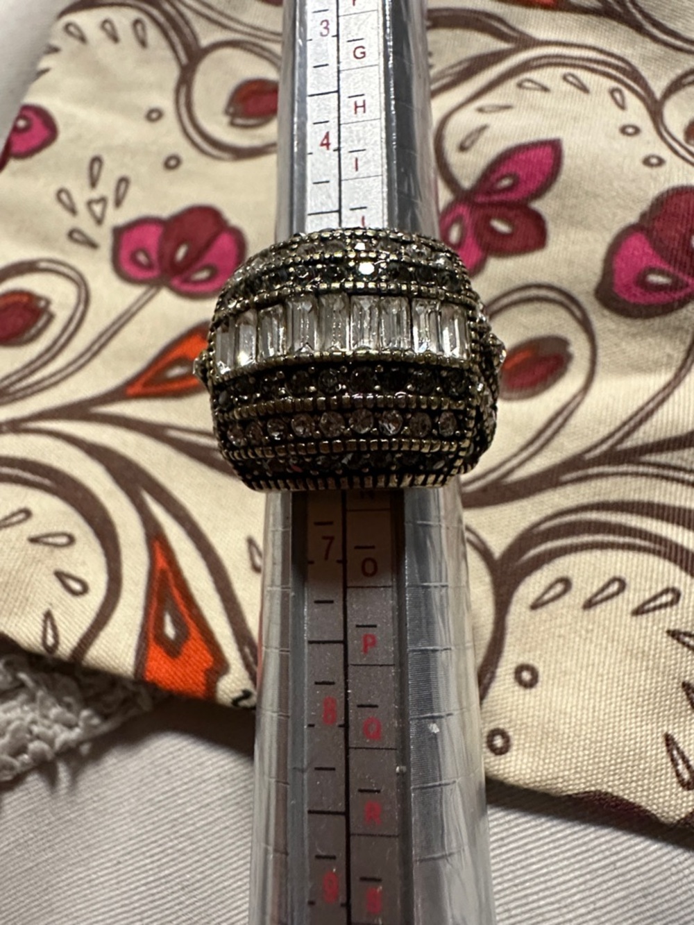 Heidi Daus Multi Crystal Baguette Dome Ring - Gold Tone Sz 6 Gorgeous